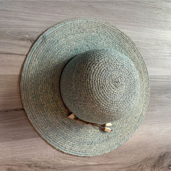Filippo Catarzi Blue Boho Raffia Wooden Beaded Italy Hat - Picture 1 of 3